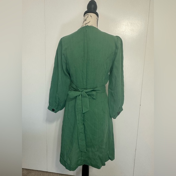 Lulus Draper’s Dream Retro Green Wrap Dress with Buttons NWT - Picture 9 of 16